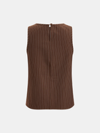 Pinstripe Sleeveless Top and Pants Set with Belt