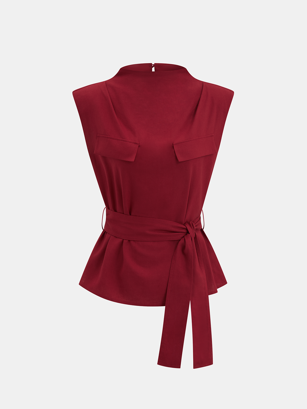 Belted Sleeveless Top & Wide Leg Pants Set