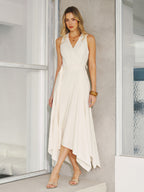 Pocket Detail Sleeveless Belted Maxi Dress