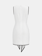 Sleeveless Cotton-Linen Knot-Waist Mini Dress