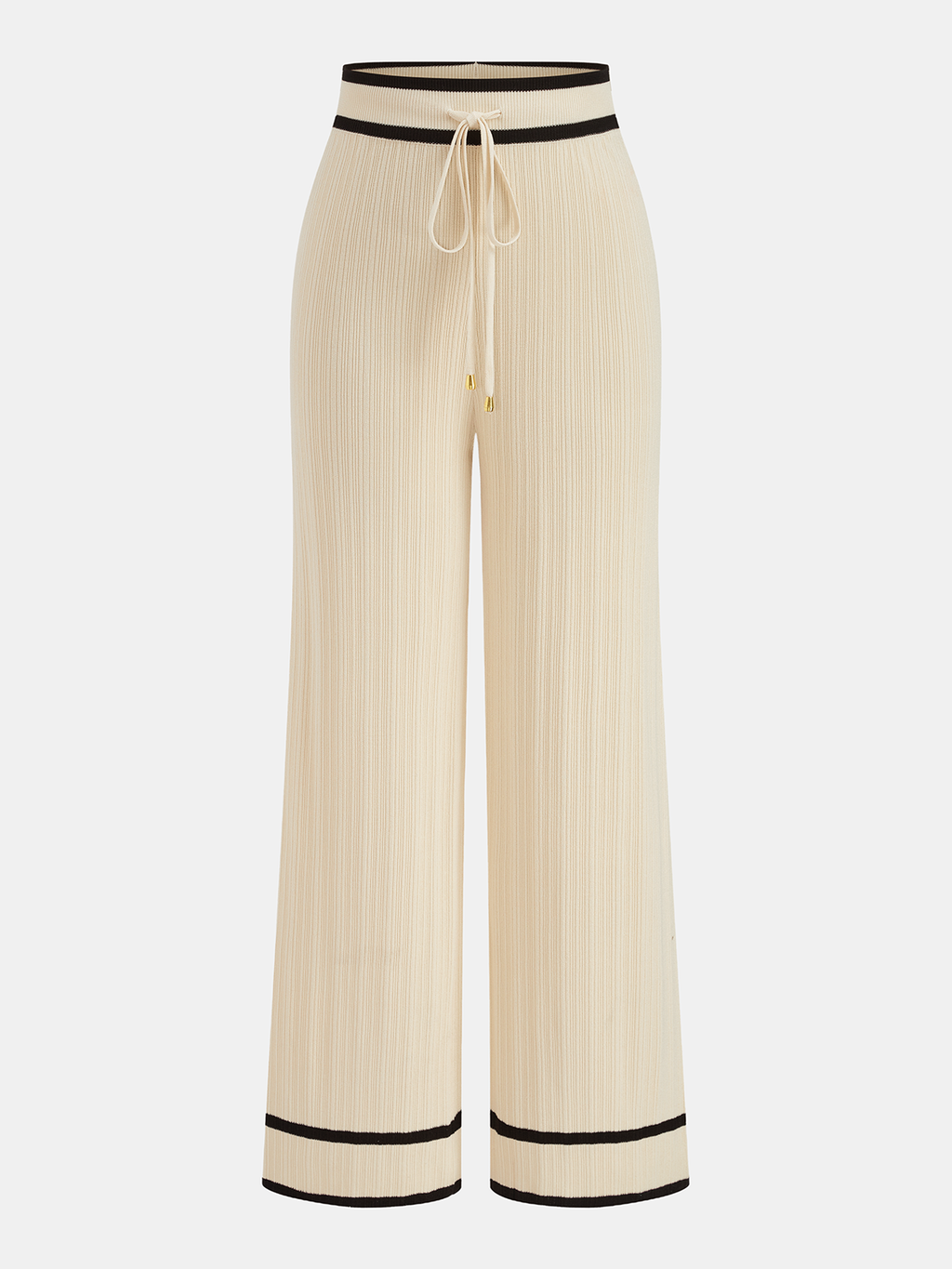 Contrast Trim Polo Top & Drawstring Pant Set