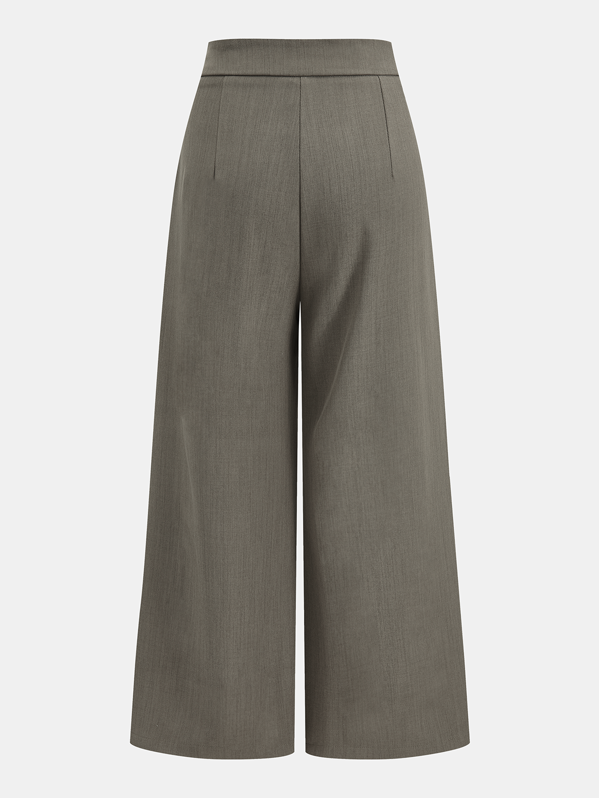 Mid-Waist Wrap-Front Wide-Leg Pants