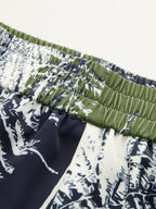 Leaf Print Strapless Top & Pants Set