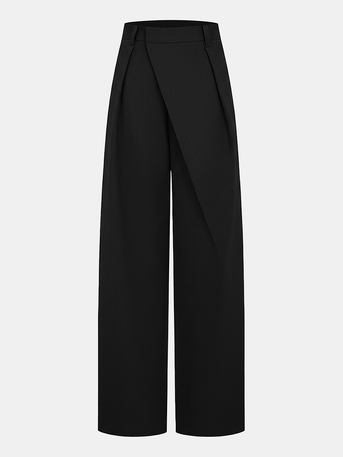 Asymmetric Pleated Wide-Leg Pants