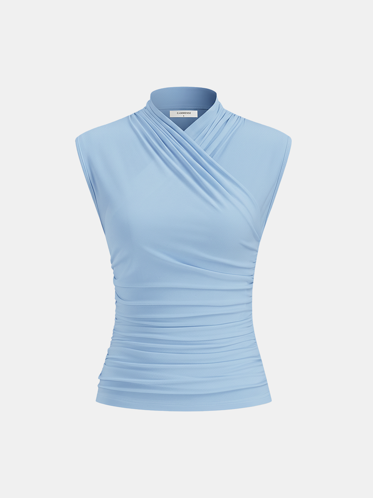 Cross Neck Ruched Tank Top
