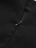 Sleeveless Mock Neck Buckle Pleated Dress
