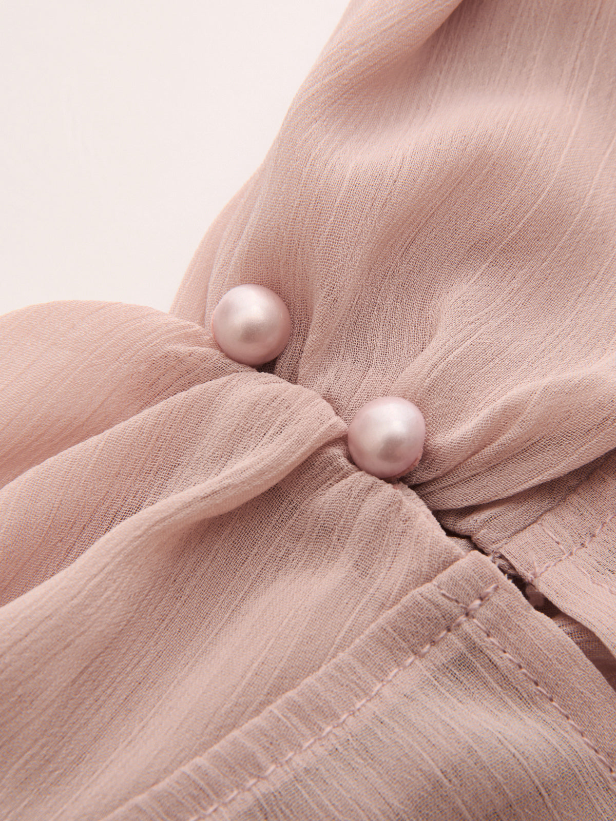 Semi-Sheer Chiffon Long-Sleeve Mini Dress