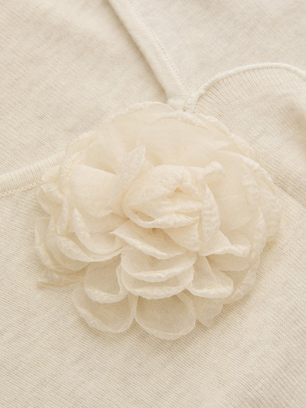 3D Floral Ruffled Hem Knit Top