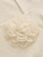 3D Floral Ruffled Hem Knit Top
