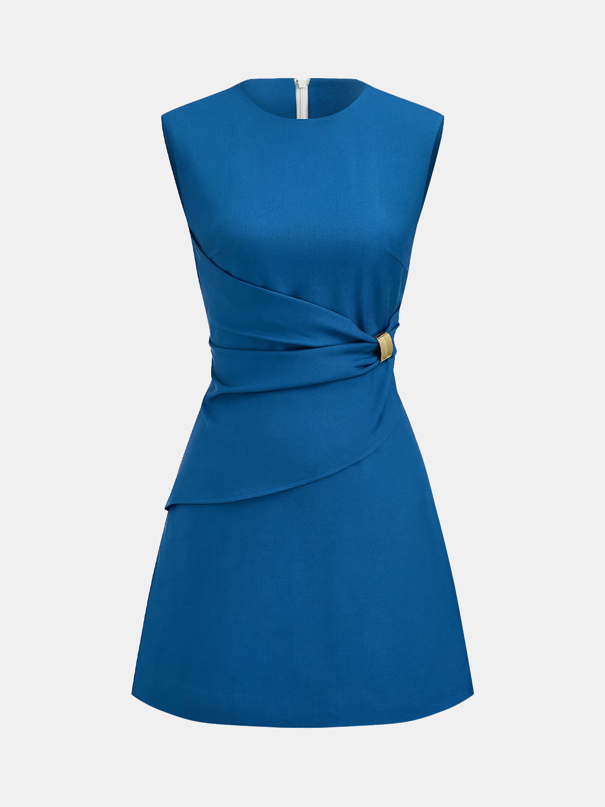 Sleeveless Buckle Waist Mini Dress