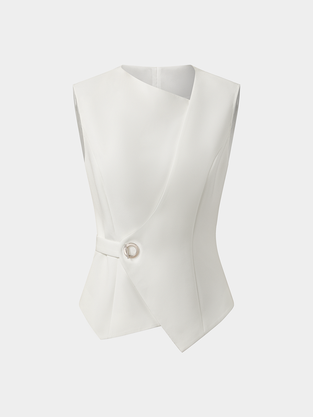 Asymmetric Buckle Waist Sleeveless Vest